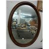 Image 1 : Mahogany Framed Oval Mirror - No Shipping
