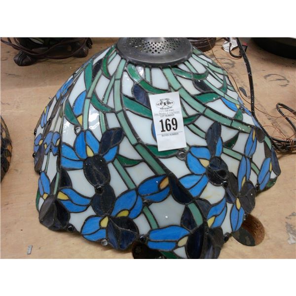 Leaded Glass Floral Hanging Lamp