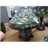 Image 1 : Leaded Glass Floral Mushroom Style Lamp