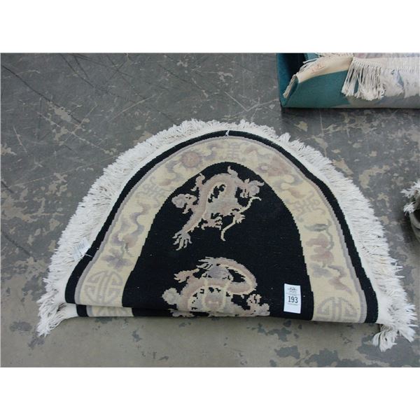 Black/Grey Oval Sculpted Small Area Rugs - Pair