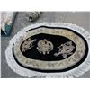 Image 2 : Black/Grey Oval Sculpted Small Area Rugs - Pair