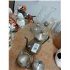 Image 1 : Oil Lamps, Silverplate Pitcher, Creamers