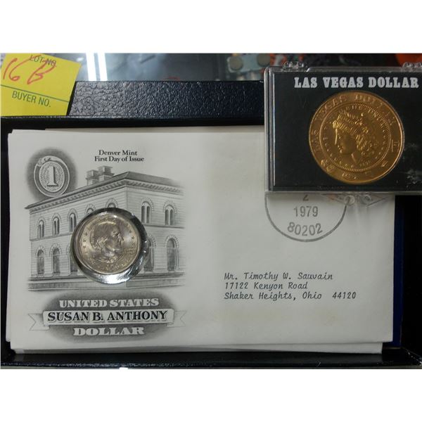 US Susan B. Anthony First Issue Dollar Coin Set, Las Vegas Dollar