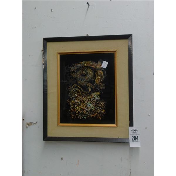 Framed Oriental Artwork - 15  X  18
