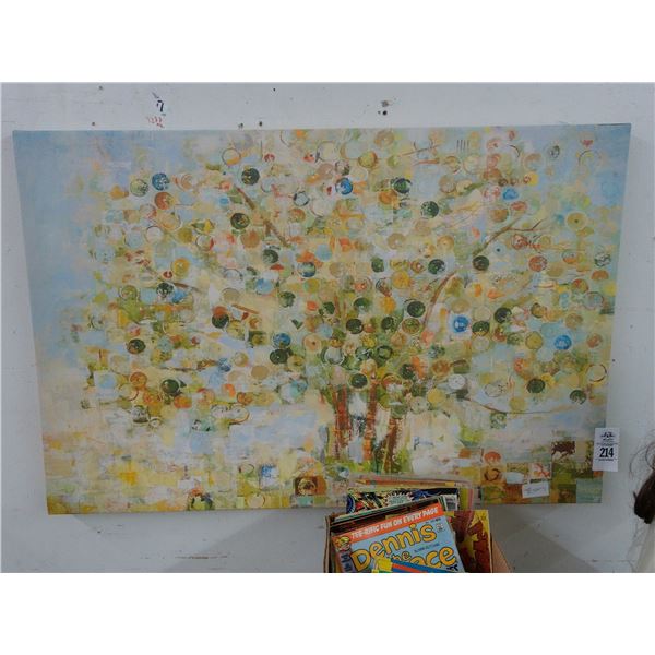 Unframed Oil On Canvas Tree Wall Art - 24  X  36