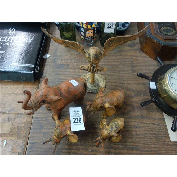 Elephant/Parrot Figurines - 5