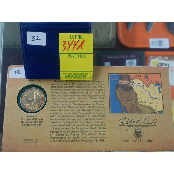 200 US Mint First Day Sacagawea Dollar, 1974 Italian Commemorative 500L