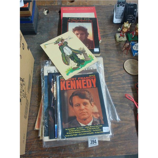 Robert Kennedy Memorabilia, Bee Gees/Springstein Books, Golf Art