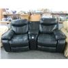 Image 1 : Black Leather Theater Seats - Set of 2