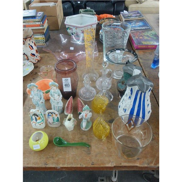 Glass Bowls, Vases, Decanters, Figurines, Décor