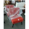Image 2 : Red Cloth Designer Chairs - Pair