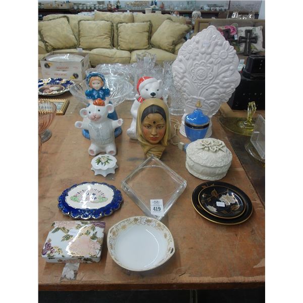 Porcelain Lamp, Coca Cola/Other, Cookie Jars, Dishes, Décor