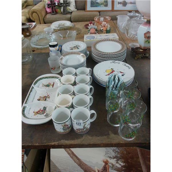 Sakura Christmas Dishes, Mugs Serving Items