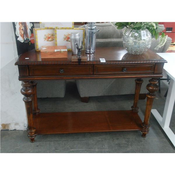 Mahogany 2 Drawer Hall Table w/Undershelf