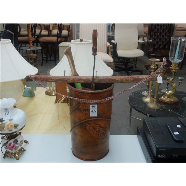 Leaf Motif Umbrella Stand, Horse Hanger, Vintge Implaments