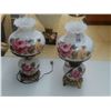Image 1 : Floral Hurricane Lamps - Pair