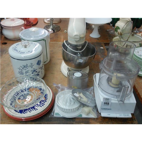 KA Mixer, Food Processor, Decanters, Dishes