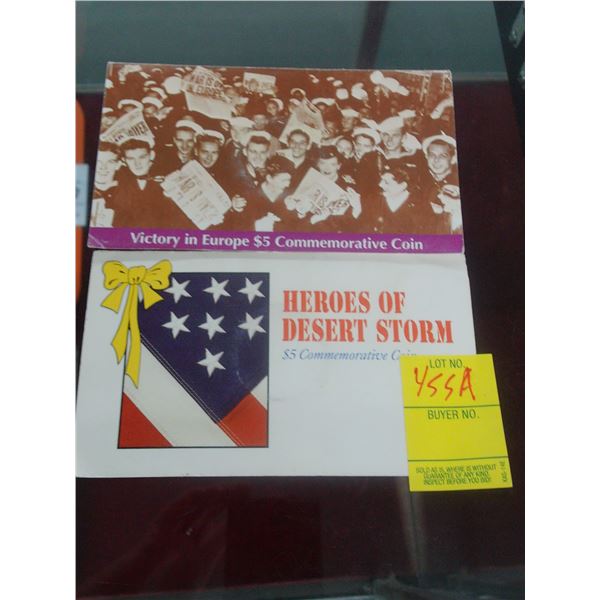 Victory in Europe $5, Heroes of Dessert Storm $5 Marshall Islands Commemorative