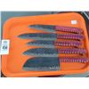 Image 1 : Carved Red Handle Knife Set of 5
