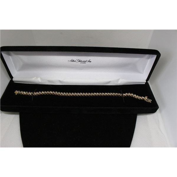 14K YG Diamond Custom 7" Puffed S Link Tennis Bracelet 11.60g - Replacement Value -