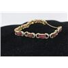 Image 2 : 18K YG Ruby/Diamond Bracelet w/88 Square Cut Rubies and 54 Round Single Cut Diamonds