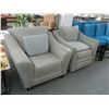 Image 1 : Grey Cloth Oversized/Swivel Armchairs - Set of 2