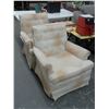 Image 2 : Beige Cloth Easy Chairs - Pair