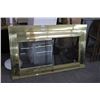 Image 1 : Brass w/Glass Door Fireplace Screen