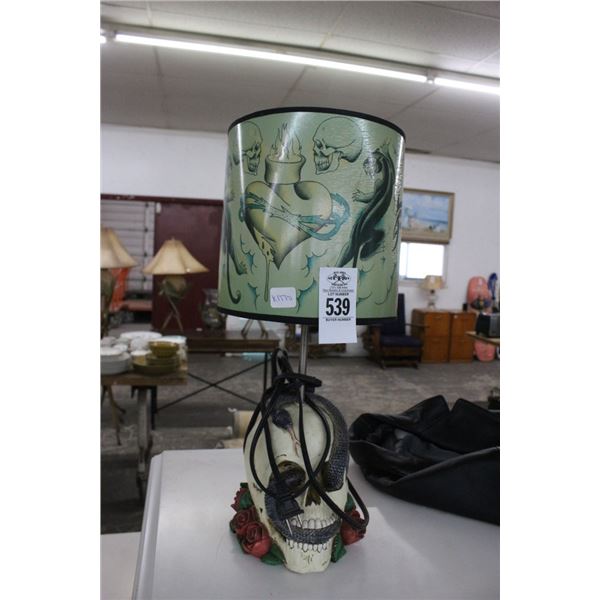 Skull w/Snake Desk Lamp