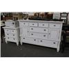 Image 1 : White Louver Door Dresser/Nightstands - 3 Pc. Set
