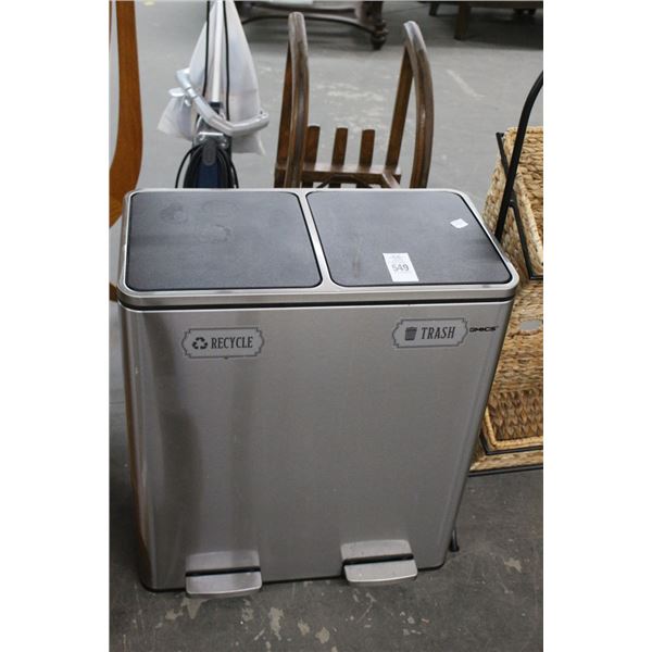 S/S Double Foot Op Waste Can