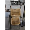 Image 1 : Double Basket Pedestal Storage Rack