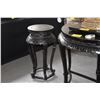 Image 2 : PAIR VINTAGE CHINESE HEAVY HARDWOOD OPENWORK STANDS W/DOUBLE LEGS (32")  (PAIR)