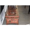 Image 5 : CHINESE COROMANDEL LOW STORAGE CABINET, DOORS ON BOTH SIDES W/GLASS TOP (18" X 48" X 20")