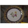 Image 2 : HUTSCHENREUTHER BAVARIA DINNER PLATES, MIDNIGHT BLUE & GOLD W/FLOWERS (9 PCS)