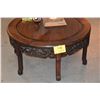 Image 2 : CHINESE HARDWOOD ROUND COFFEE TABLE, OPENWORK APRON (16" X 33")