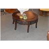 Image 4 : CHINESE HARDWOOD ROUND COFFEE TABLE, OPENWORK APRON (16" X 33")