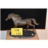 Image 1 : BRONZE HORSE SCULPTURE ON GREEN MARBLE BASE