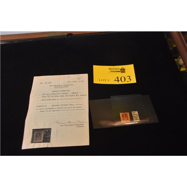 ATTRIBUTED TO HONOLULU ADVERTISER COLLECTION AUCTION NOV 7-8, 1995: (SEE SIEGEL CATALOGUE P. 97 #92)