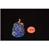 Image 1 : 14K CARVED LAPIS LAZULI PENDANT