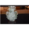 Image 2 : CHINESE JADEITE CARVED VASE  W/LID & FINE STAND (8")