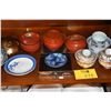 Image 1 : MIXED LOT: ASSORTED PLATES, BOWLS, LACQUER & KOREAN LOCK (10 PCS)