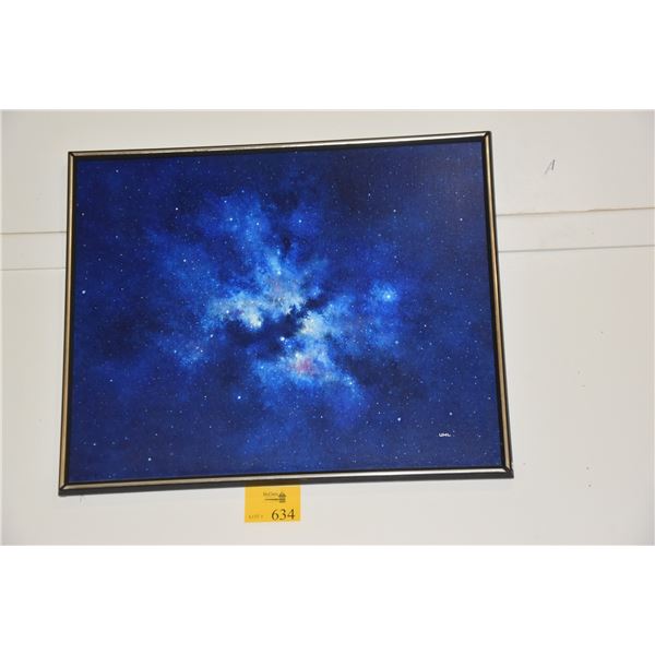 FRAMED PAINTING, SPACE BY PHIL UHL; SIGNED