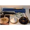 Image 3 : MIXED LOT: FLASK, CUPS & SAUCERS, LETTER OPENERS, PENS, BOW TIES, CHOP, ETC.