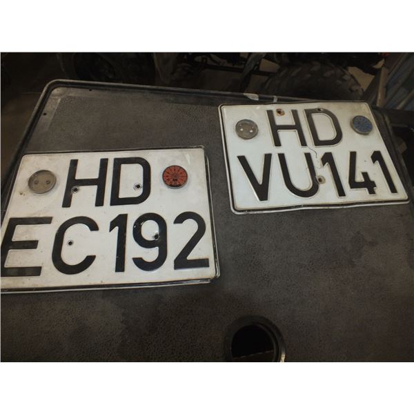 2 European License Plates