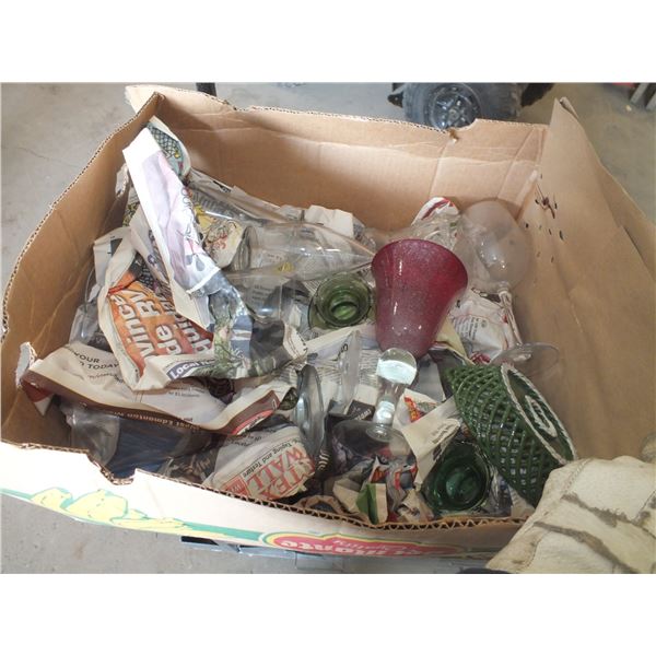 Box Of Assorted Glassware