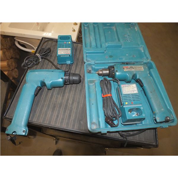 Two Makita 9.6 volt Drills