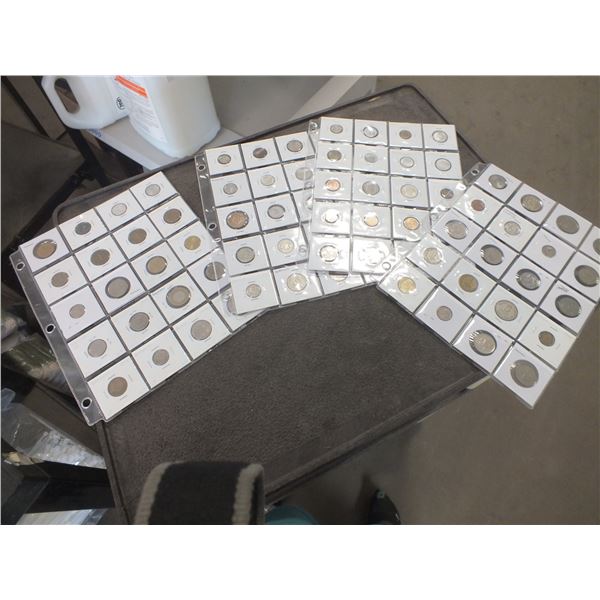 5 Pages Of Assorted Foreign Coins