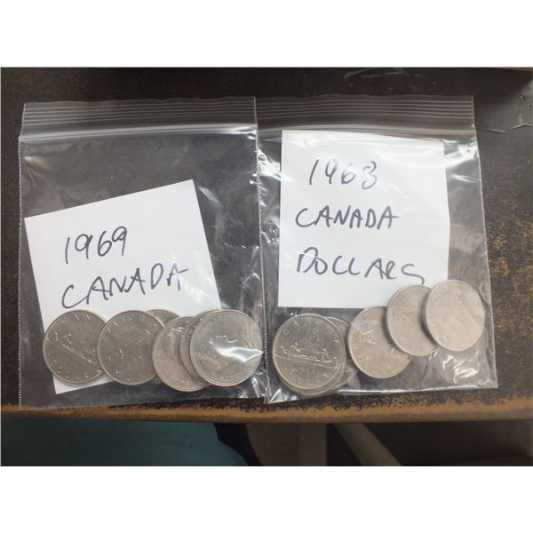 12 Canadian Dollar Coins