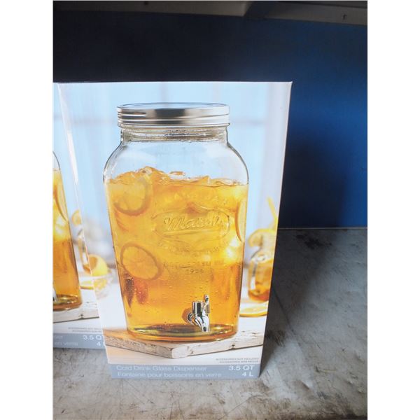 4 Liter Glass Cold Drink Beverage Dispenser